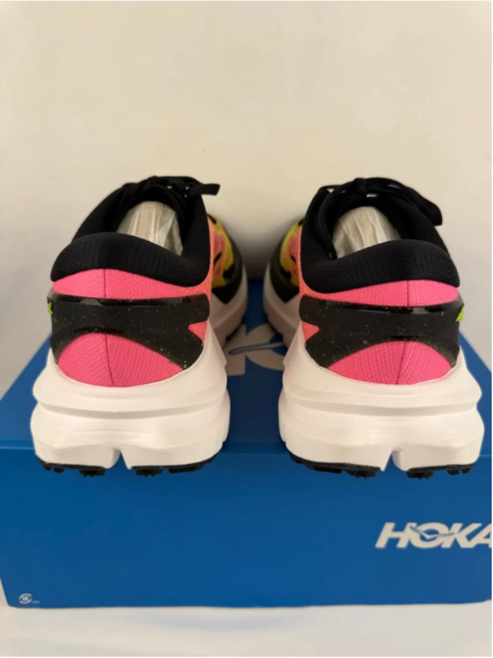 Men's Hoka Mafate X Athletic Shoes Size 8 Yellow Pink